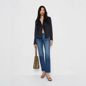 Reformation Luca Stretch Low Rise Slim Straight Cropped Jeans